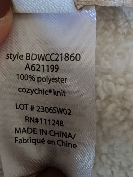 Barefoot Dreams CozyChic Quarter Zip Poncho in Cream Stone Stripe One Size - Picture 7 of 10